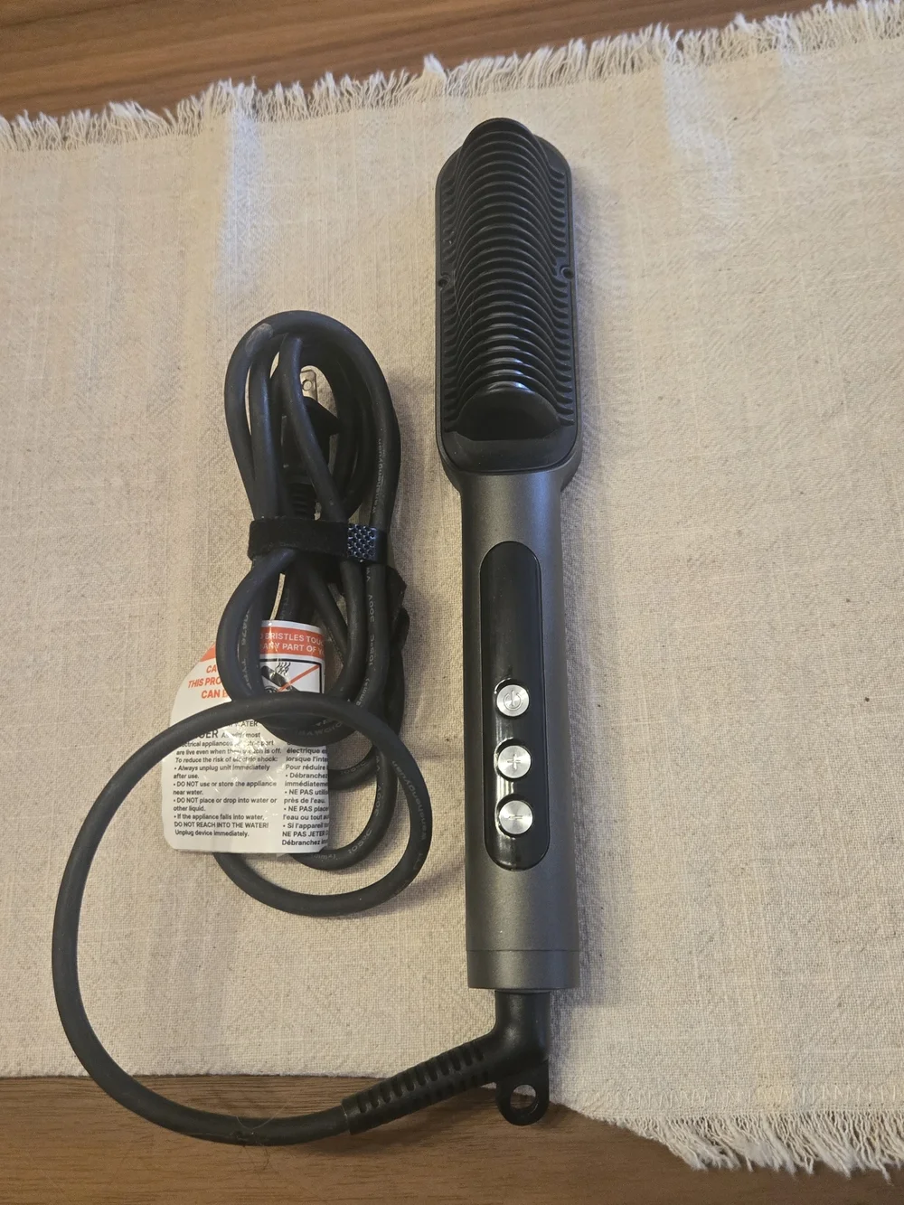 Owala Red & Black Heated Styling Brush — Sleek Straightening Tool